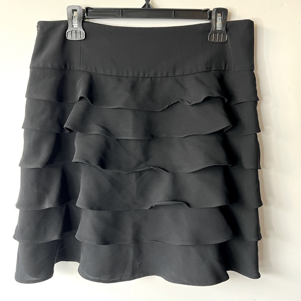 INC Tiered Black Ruffle Skirt, 10